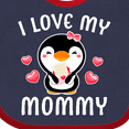 thumbnail image 4 of Inktastic I Love My Mommy with Cute Penguin and Hearts Girls Baby Bib, 4 of 4