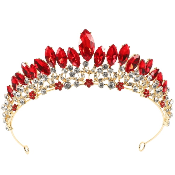 KAKOWELY Diadema con corona de boda, tocado decorativo, tocado de novia, corona de diamantes de imitación, tocado