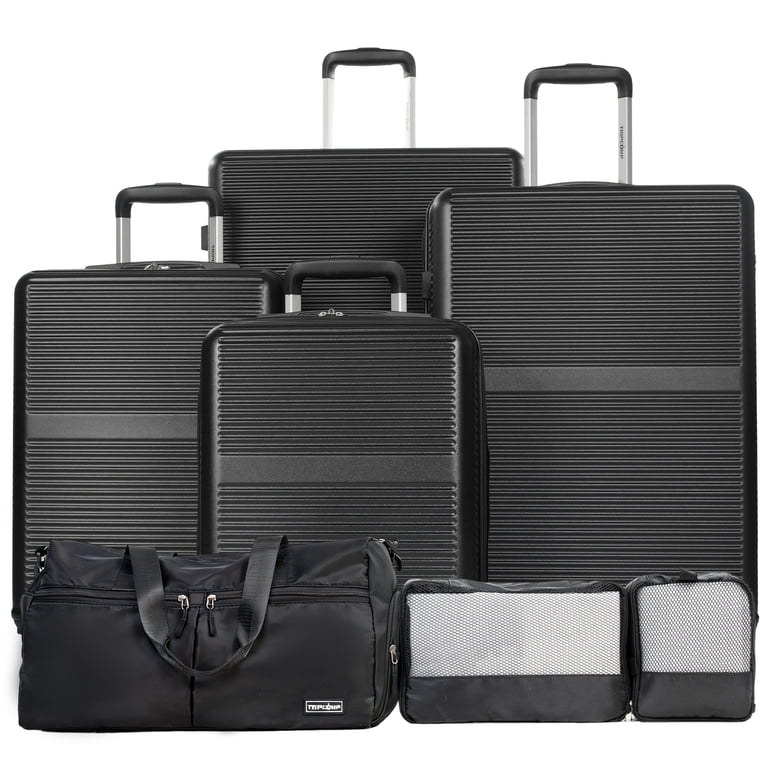 Tripcomp 7 Piece Hardside Luggage Set Lightweight Suitcase with