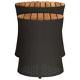 thumbnail image 5 of vidaXL Patio Side Tables 2 pcs with Wooden Top Black Poly Rattan, 5 of 10