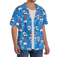 thumbnail image 2 of Gukieu Gnomes in USA Print Men's Short-sleeved Shirts, Button-down Pocket Shirts, T-shirts, Beach Vacation Travel Summer Clothing-Large, 2 of 5