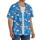 thumbnail image 2 of Balery Gnomes in USA Camisa Casual de Manga Corta con Botones para Hombre, Texturizada, Estilo Cubano, para Playa, Verano-Large, 2 of 5
