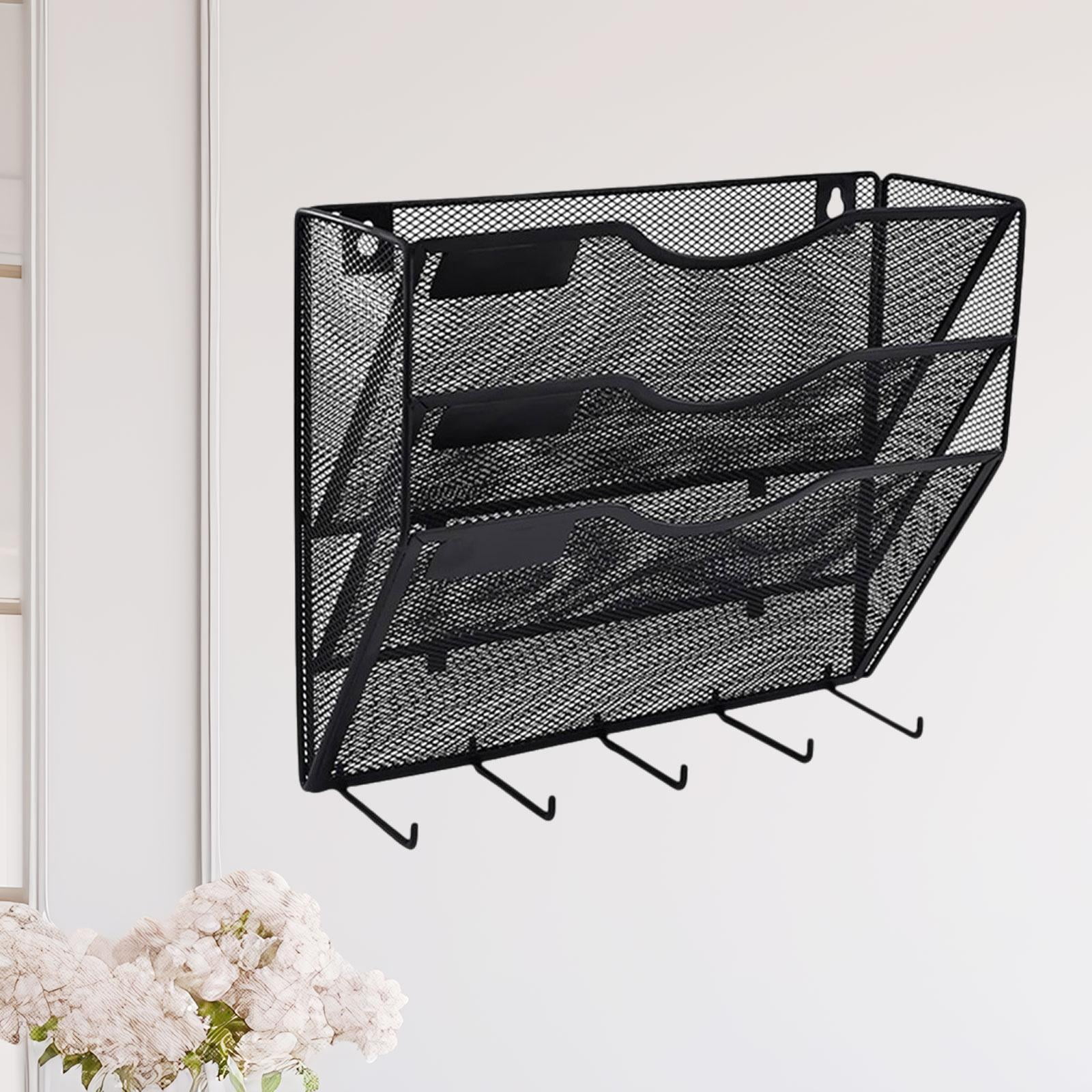 MAGIDEAL Wall File Mail Organizer Easily Install for Home Office s Letter Rack Black