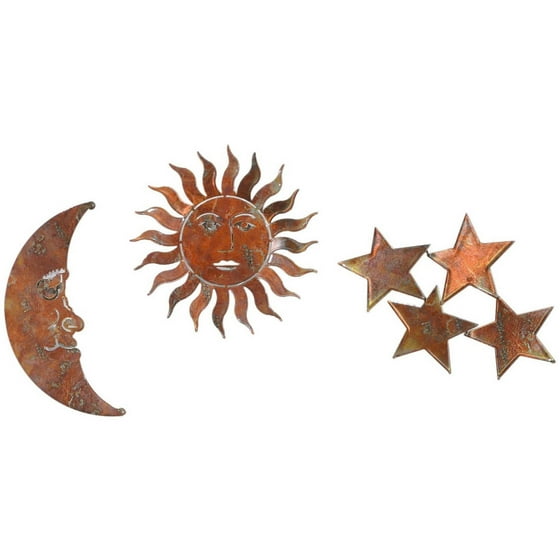 3D Sun Moon Stars Metal Wall Art By Next Innovations
