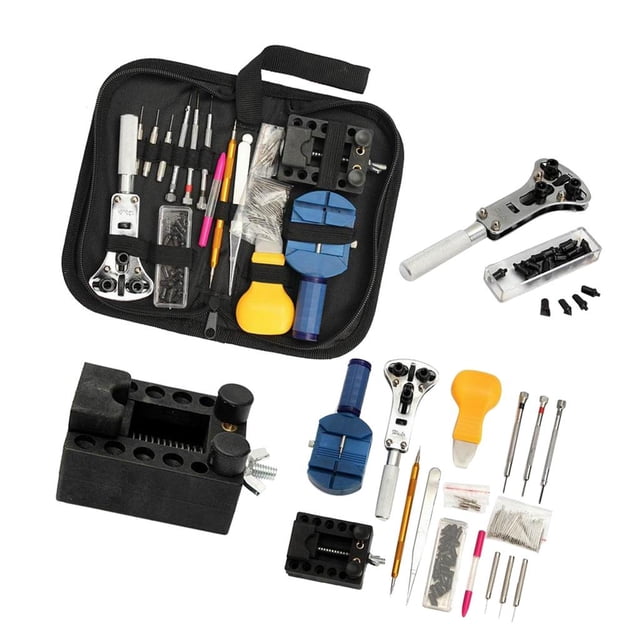 144pcs Relojero Herramienta De Reparación De Reparación De Reloj Kit Abridor De Abrelatas Primavera Pin Bar Sunnimix Kit de reparación de relojes