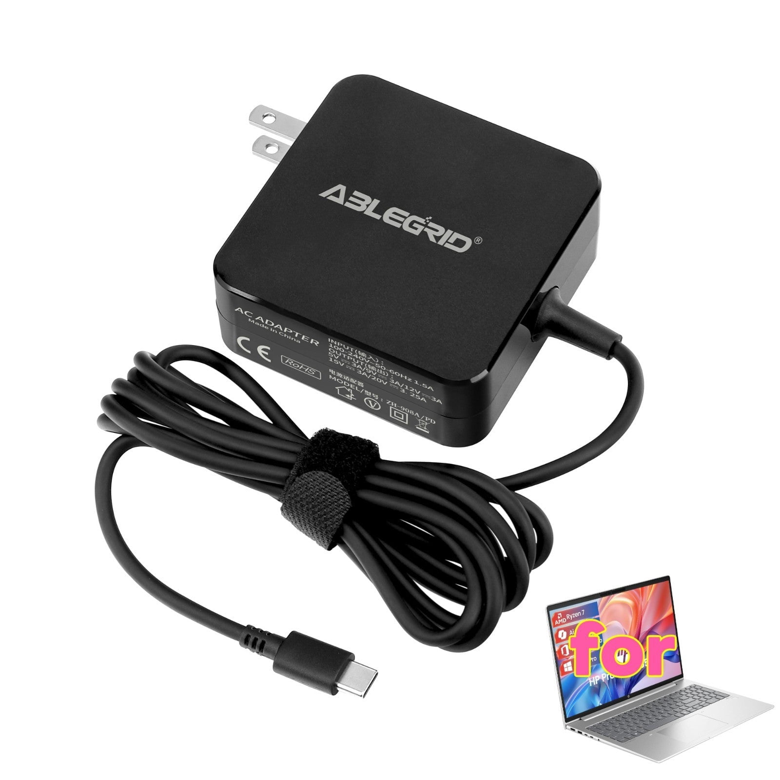 Chargeur 65W USB-C Pour HP EliteBook 830 G6 - Neuf, Générique, Garantie 3 Mois