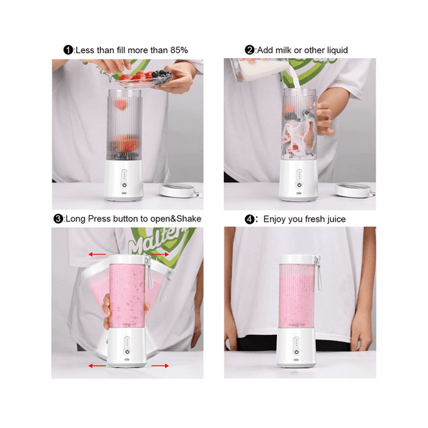 ckepdyeh 450ML Rechargeable Mixers Fruit Juicers Mixer 6 Blades