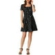 thumbnail image 5 of Vestido de Promoción A-Line de Manga Corta con Cuello Cuadrado Impreso para Mujeres INSPIRE CHIC L Negro-Estrellas, 5 of 8
