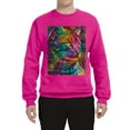 thumbnail image 3 of Colorful Cat Portrait | Cat Lover Owner | Dean Russo Art Animal Lover Unisex Crewneck Sweatshirt, Fuschia, 2XL, 3 of 5