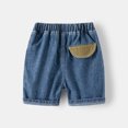 thumbnail image 4 of CHEEREAM Toddler Baby Boys Denim Jeans Shorts Elastic Waist Pull On Knee Length Summer Casual Short Pants for 2-7Y, 4 of 9