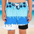 thumbnail image 2 of PRfgtbd Ice Cream Shorts Boys Swim Trunks Summer Ice Cream Baseball Swim Shorts With Compression Liner Kids Bathing Suit Beach Shorts 13-14 Years, 2 of 4