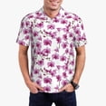 thumbnail image 2 of Balery Orchids Flowers Printed Men’s Short Sleeve Polo Shirt, Midweight Men's Shirt,Golf Polo shirts -X-Large, 2 of 8