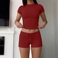 thumbnail image 4 of ShomPort Womens Matching Clothing Set Summer Lounge Workout Slim Tops and Shorts Activewear Two Piece Outfits, 4 of 6