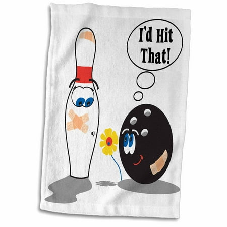 3dRose Id Hit That Bowling Ball Thinks To Pin Bowling Humor Sports Design - Towel, 15 by