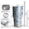 thumbnail image 6 of 30oz Blue Christmas Snowflake Pattern Tumblers Stainless Steel Tumbler with Lid and Straw,Vacuum Insulated Double Wall Travel Tumbler Cups Mug with Cleaning Brush for Coffee,Tea, 6 of 7