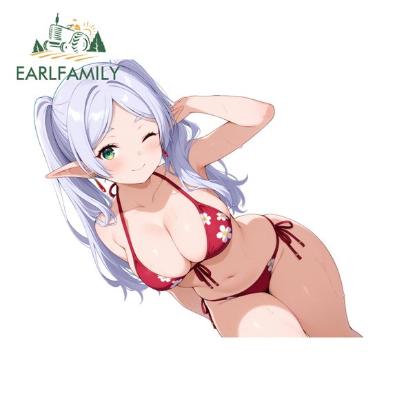EARLFAMILY 5.1 in Cute Frieren Car Sticker Artistic Bumper Sunscreen Host DIY Decals