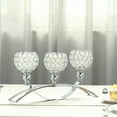 thumbnail image 2 of Efavormart 16" 3 Arm Silver Crystal Candle Holder Arch Bridge Design Goblet Candle Holders, 2 of 9