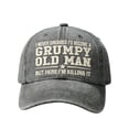 thumbnail image 4 of Tauxra Embroidered Baseball Cap for Men, Funny Angry Old Man Quote Washed Gray, 4 of 5