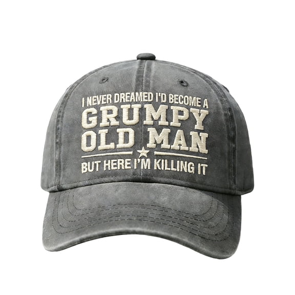 Grumpy Old Man Hat, Adjustable Men's Baseball Caps Breathable Cotton Sun Hat, Casual Outdoor Vintage Style Dad Hat for Daily Wear