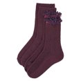 thumbnail image 4 of MeMoi 2 Pair Women's Combed Cotton-Rich Crew Socks - Womens - Female, 9-11, Blackberry Wine, 4 of 6