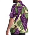thumbnail image 3 of Grape Men's Short Sleeve Beach Shirts, Casual Button Down Poplin Printed Summer Tops - Unisex, 3 of 6