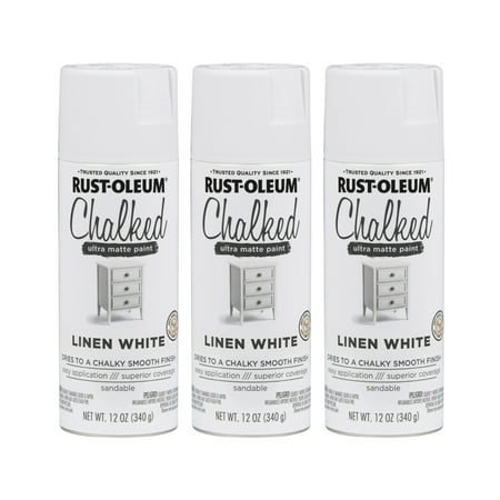 White Lacquer Paint - (3 Pack) Rust-Oleum CHALKED Ultra Matte Paint, Linen White