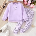 thumbnail image 2 of Karoyedx Winter Clothes for Teens Toddler Girl Outfits Long Sleeve Print T-Shirt and Leggings Toddler Girl Fall Winter Clothes Purple Size,12-18 Months, 2 of 8