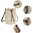 thumbnail image 3 of LinYooLi Women Small Hollow Out Straw Woven Cross-body Bag Top-handle Bag Drawstring Bucket Bag, 3 of 6