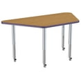 thumbnail image 4 of ECR4Kids 30in x 60in Trapezoid Contour Thermo-Fused Adjustable Activity Table Oak/Eggplant/Silver - Super Leg, 4 of 8