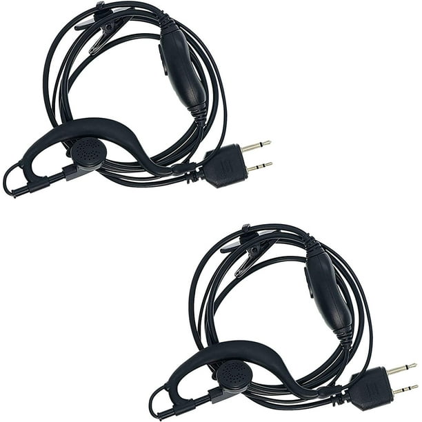 2 Way Earpiece with PPT Mic, G Shape Clip Ear Hook Earpiece for Midland