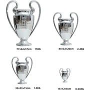 32cm/12inch 2024 European PSG Champions Soccer Trophy Awards Cup Football Cup Fans Souvenir with Keychain Engraving Champion Team Name),Silver,European League Champion