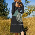 thumbnail image 3 of Hello Winter Robe Évasée Col Carré Robe Élégante Mode Féminine Imprimée Robe Verte Abstraite Verte Verte Profond Géométrique, 3 of 4