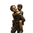thumbnail image 2 of Nifao Boy Giving Girl Piggyback Ride Bronze Statue – Home Decor Sculpture, 23"L x 16"W x 46"H, 2 of 13