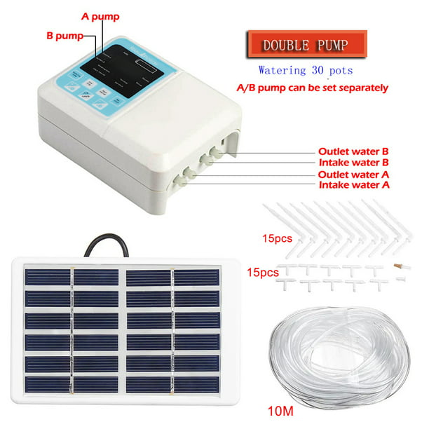 1/2 Pump Intelligent Garden Automatic Watering Solar Powered Potted Plant Drip Irrigation Water Pump Timer System - Walmart.com