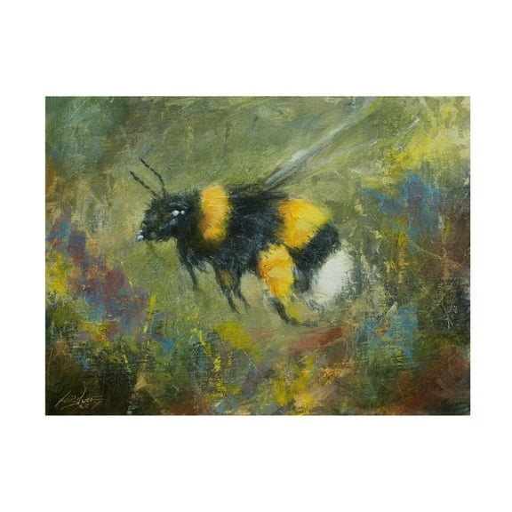 Canvas Wall Art - John Silver 'Bumblebee 3' Wall Art for Living Room, Bedroom, or Office Décor by Trademark Fine Art - 19 x 14 Inches