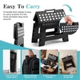thumbnail image 5 of JONPONY 9" Folding Step Stool for Adults  Holds Up to 300 lbs,Non-Slip Folding Stools with Portable Handle, Compact Plastic Foldable Step Stool for Bathroom,Bedroom, Kitchen，Black, 5 of 7