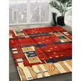 thumbnail image 2 of Ahgly Company Indoor Round Contemporary Red Abstract Area Rugs, 8' Round, 2 of 6