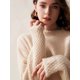 thumbnail image 4 of 100% suéter de lana pura para mujer 2024 Otoño/Invierno industria pesada gancho flor hueco moda medio cuello alto Jersey de punto suelto, 4 of 4