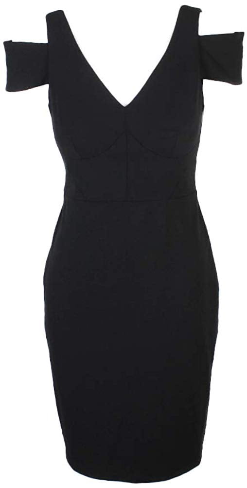 calvin klein black off shoulder dress