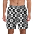 thumbnail image 2 of Picia Checkerboard With Snowflake 1 pattern Mens Swim Trunks with Compression Liner Stretch Beach Shorts Quick Dry with Zipper Pockets No-Chafing Board Shorts-Small, 2 of 9