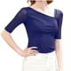 thumbnail image 2 of Tejiojio Women's Sheer Mesh Top Asymmetrical Neckline Half-Sleeve Casual Elegant Blouse, 2 of 6