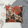 thumbnail image 2 of PRATYUS   Outdoor Waterproof Throw Pillow Covers Christmas Decorative Cushion Sham Pillowcase Shell for Garden Patio Tent Balcony Couch Sofa(Floral Red Orange) White, 2 of 5