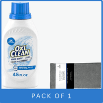 OxiClean White Revive Whitener & Stain Remover Liquid Additive, 45 fl oz with Microfiber Solid Color Towel by BundleEase