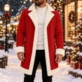 thumbnail image 7 of Christmas Santa Jackets for Men White Fullfy Xmas Long Cardigan Lapel Button Lined Trench Coats Red XXXXL, 7 of 7