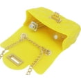 thumbnail image 4 of MINKUROW Mini Jelly Purse Flap Handbag with Pearls Top Handle Faux Quilted Crossbody Bag(Yellow), 4 of 6