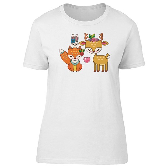 Fox, Rabbit And Deer Xmas Tee Women's -Image by Shutterstock