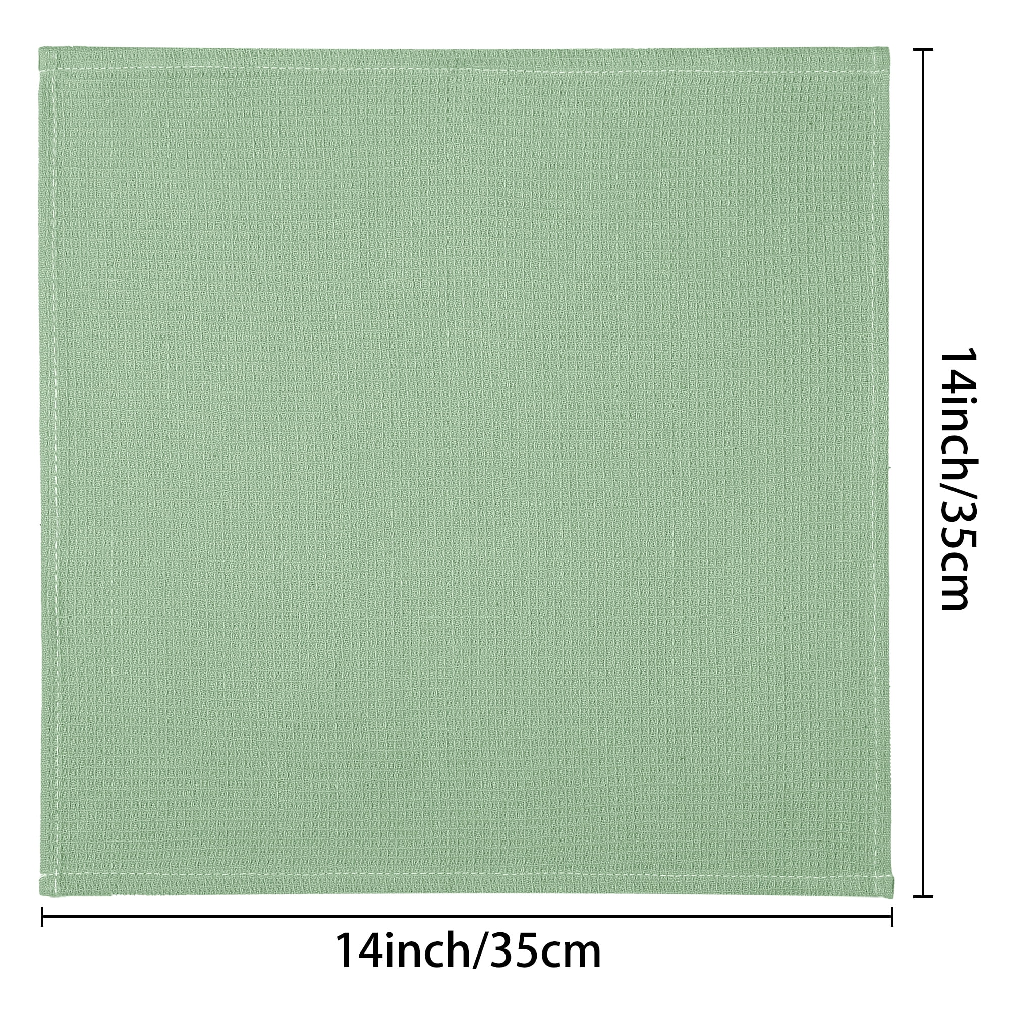Unique Bargains 6 Pack Reuseable Cloths Cotton Waffle Weave Kitchen Towels Light Green