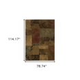thumbnail image 3 of HomeRoots 509020 6 x 9 ft. Green & Red Geometric Power Loom Stain Resistant Rectangle Area Rug, 3 of 5