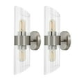 thumbnail image 2 of SAFAVIEH Eytan 2-Light LED Nickel Iron Wall Sconce with Clear Shade, Set of 2, 2 of 10