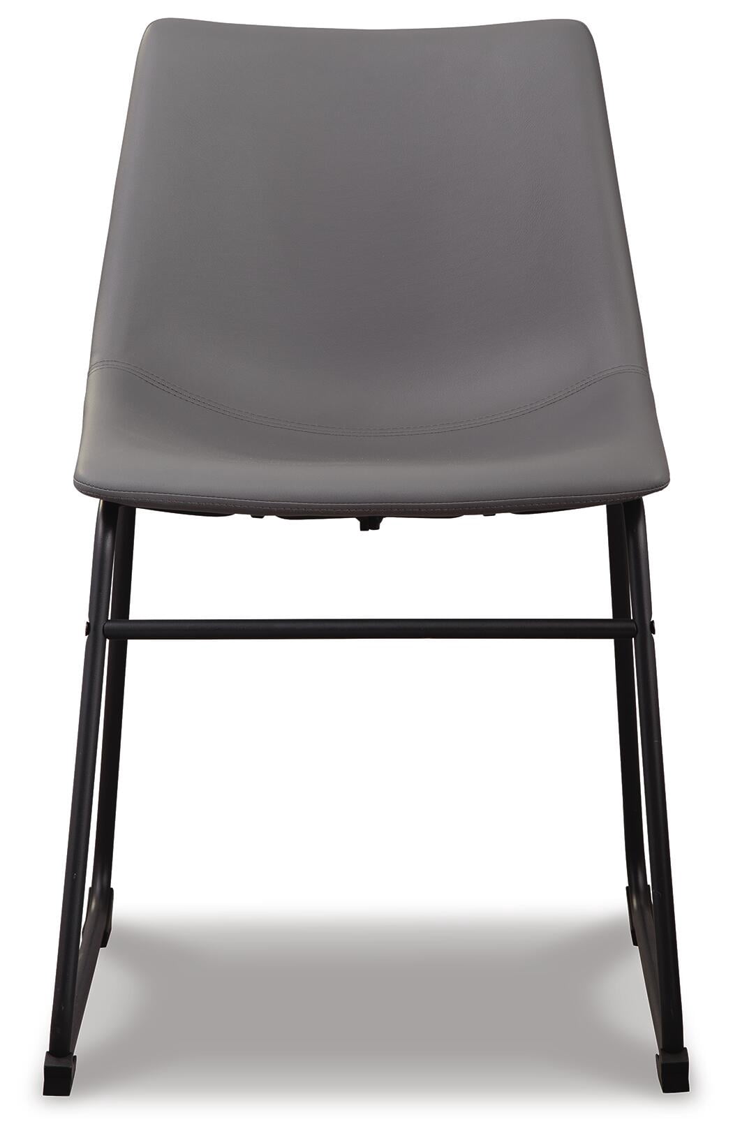 Signature Design by Ashley Centiar Urban Industrial Faux Leather Bucket Dining Chair, Set of 2, Gray